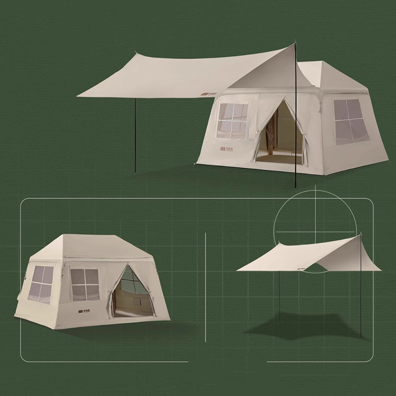 Inflatable tabernaculo cum pelle