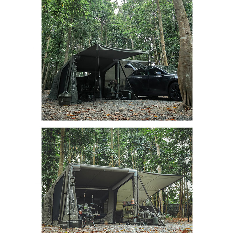 Inflatable tabernaculo castra velit militum style